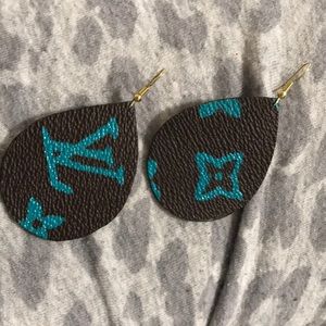 Upcycled LV canvas earrings -